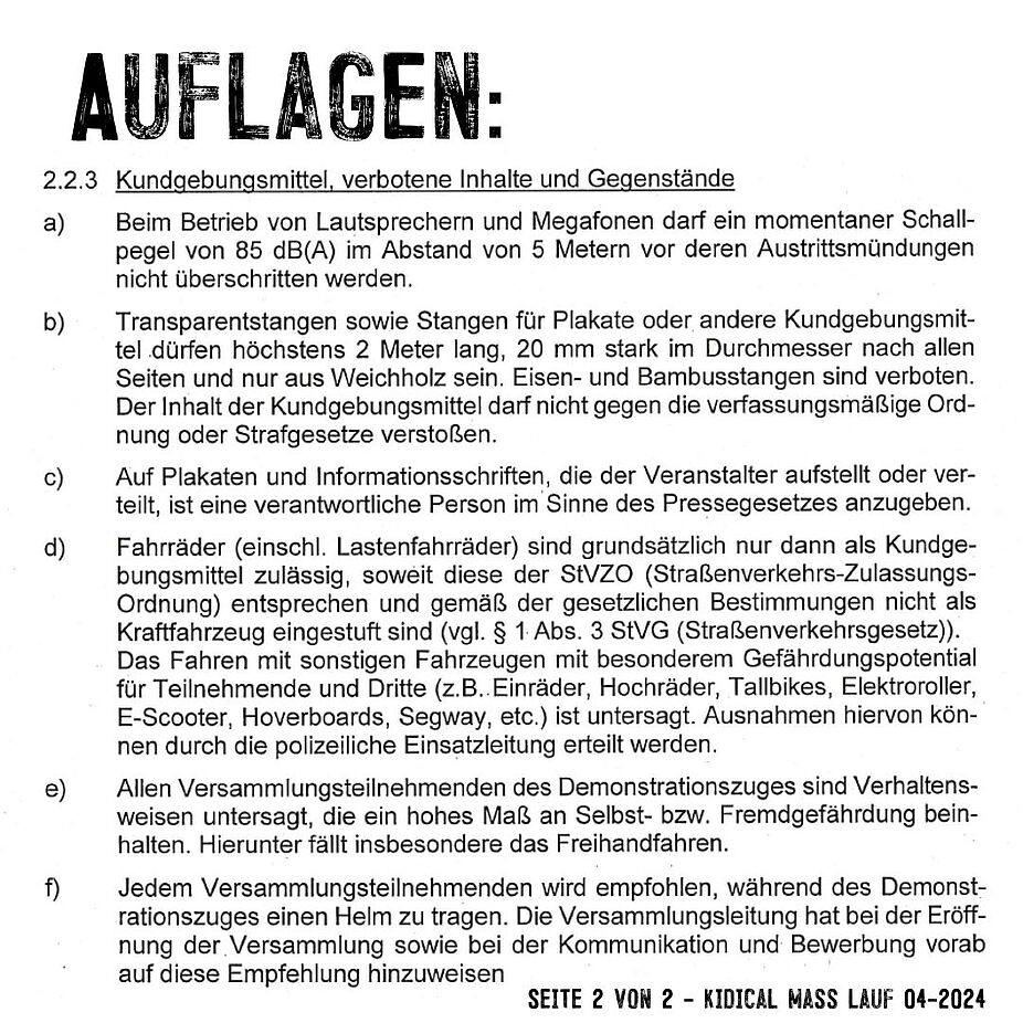 Auflagen Teil 2 Auflagen Teil 2