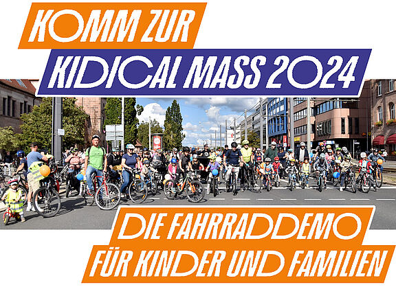 Kidical Mass Nürnberg fährt auf Hauptbahnhof zu