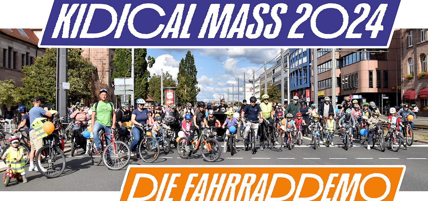 Kidical Mass Nürnberg fährt auf Hauptbahnhof zu
