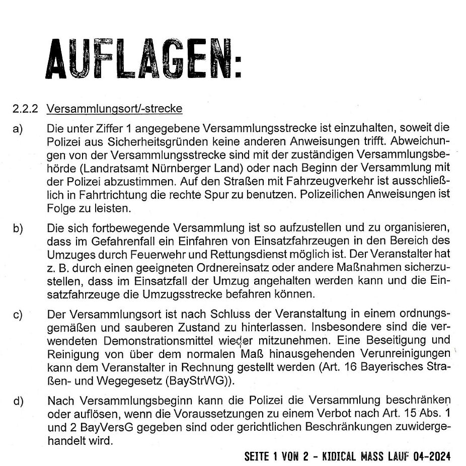 Auflagen Teil 1 Auflagen Teil 1