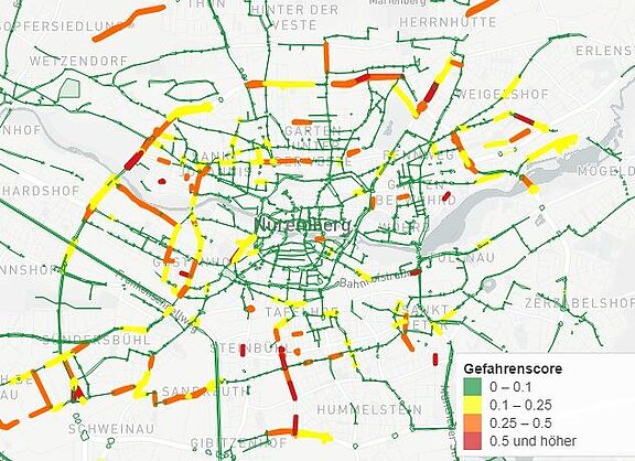 Übersichtskarte SimRa für Nürnberg