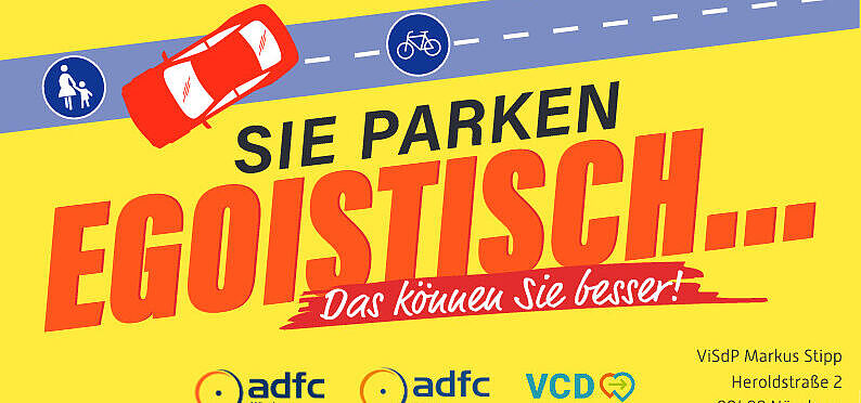 Post-It egostisch geparkt Post-it zur Aktion egoistisch geparkt