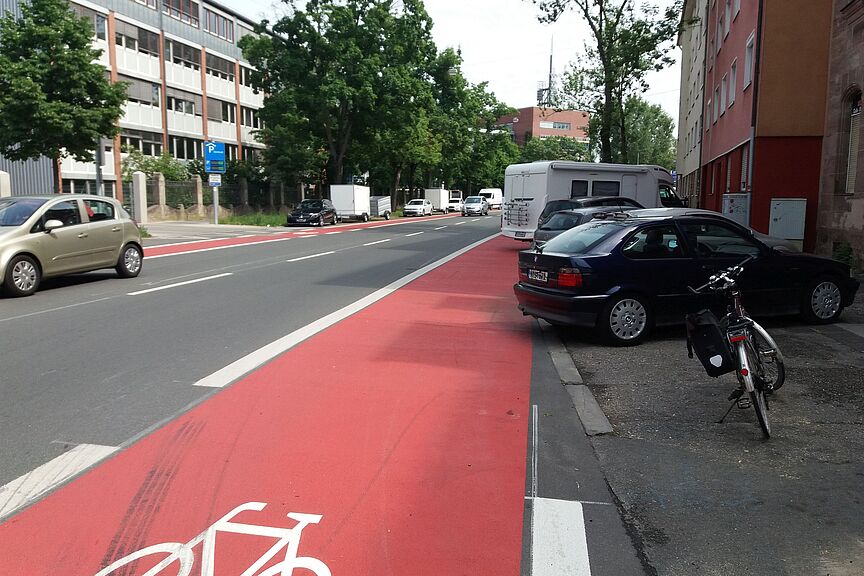 Sandreuthstraße Radweg an der Sandreuthstraße