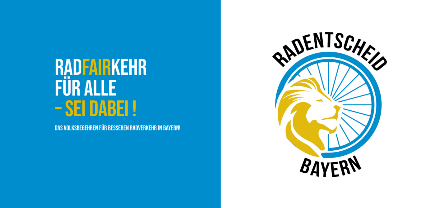 Slogan und Logo des Radentscheid Bayern Slogan und Logo des Radentscheid Bayern