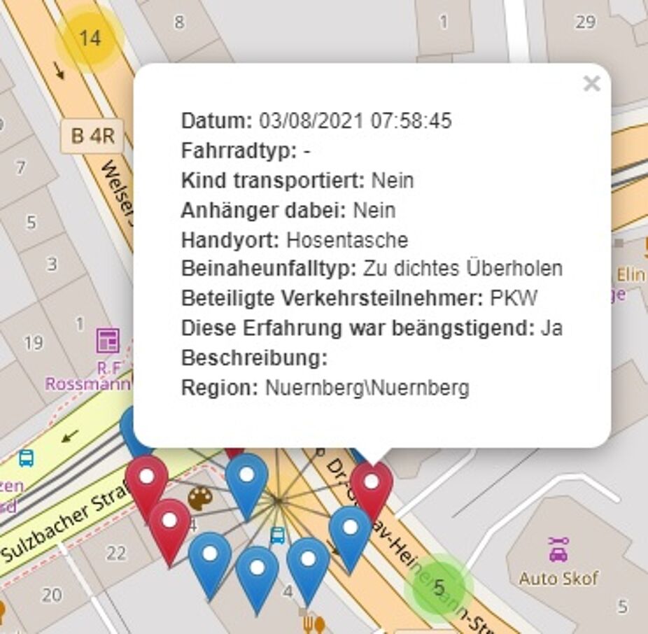 SimRa - Beinahunfall im Detail SimRa - Beinahunfall im Detail