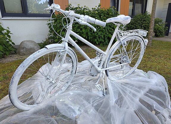 Ghostbike, dass an der Unfallstelle in Großgründlach aufgestellt werden soll
